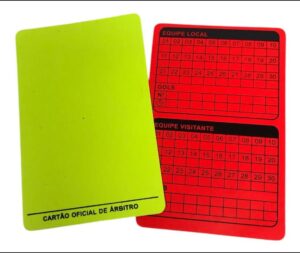 Cartão De Árbitro Juiz Futebol Futsal Kit 2 Cartões Vermelho e Amarelo