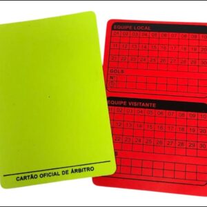 Cartão De Árbitro Juiz Futebol Futsal Kit 2 Cartões Vermelho e Amarelo