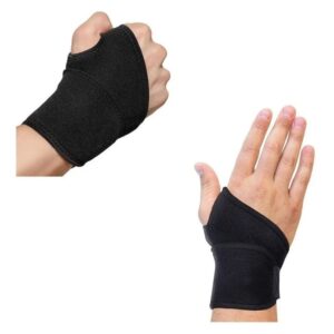 Munhequeira Pulso Ajustável Tendinite Velcro Neoprene Preto