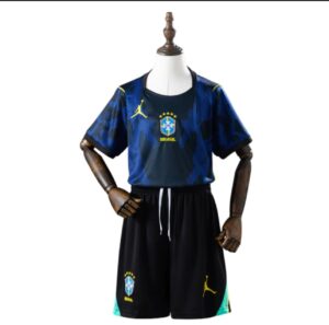 Conjunto infantil Brasil azul escuro Jordan 2026 tailandês 1.1 com camisa e shorts