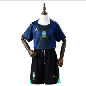 Conjunto infantil Brasil azul escuro Jordan 2026 tailandês 1.1 com camisa e shorts