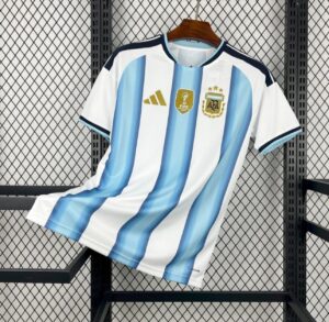 Camisa Argentina campeã mundial 2022 azul e branca modelo tailandesa 1.1