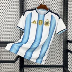 Camisa Argentina campeã mundial 2022 azul e branca modelo tailandesa 1.1