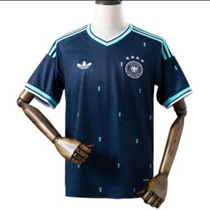 Camisa da Alemanha azul marinho tailandesa 1.1 com escudo bordado