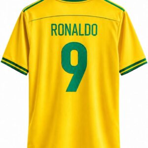 Camisa retrô da Seleção Brasileira Ronaldo Fenômeno número 9 modelo tailandês 1.1