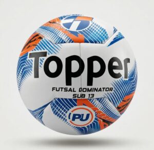 Bola De Futebol Topper Futsal Dominator Sub 13 Branco/Azul/Laranja