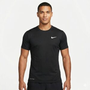 Camisa Dry Fit masculina esportiva nas cores preta, verde e cinza para treino e academia.