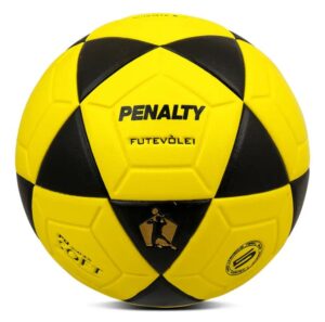 Bola Penalty XXI de futevôlei preta e amarela oficial para praia