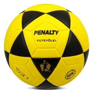 Bola Penalty XXI de futevôlei preta e amarela oficial para praia