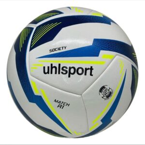 Bola de Futebol Society Uhlsport Match R1 branco azul e amarelo tamanho 5