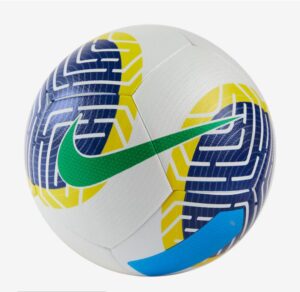 Bola Nike Flight Campo CBF 23/24 oficial do Brasileirão nas cores branca, azul, verde e amarela.