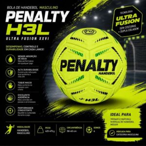 Bola de handebol Penalty H3L Ultra Fusion masculina amarelo e verde