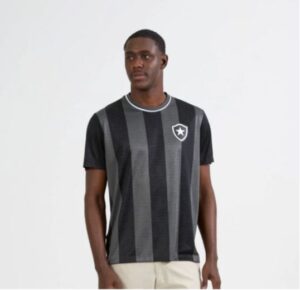 Camiseta Botafogo Romper masculina preta e cinza Braziline