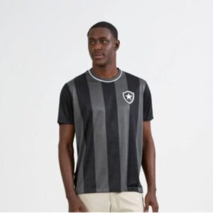 Camiseta Botafogo Romper masculina preta e cinza Braziline