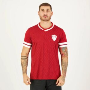 Camisa Fluminense Season Grená Braziline masculina vermelha com escudo do clube no peito