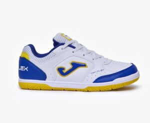 Chuteira de Futsal Joma Top Flex Juvenil Branco e Azul