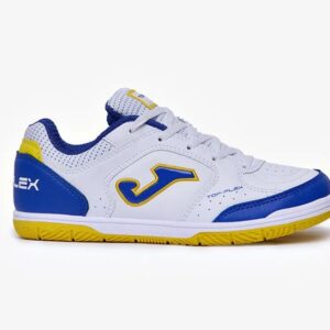 Chuteira de Futsal Joma Top Flex Juvenil Branco e Azul